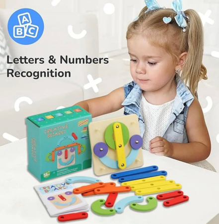 Joc Montessori Geoboard - Creative Board, din lemn [3]