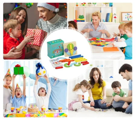 Joc Montessori Geoboard - Creative Board, din lemn [4]