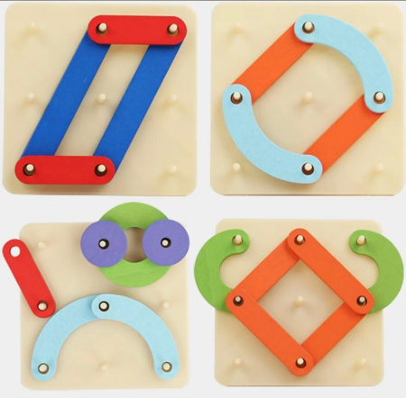 Joc Montessori Geoboard - Creative Board, din lemn [7]