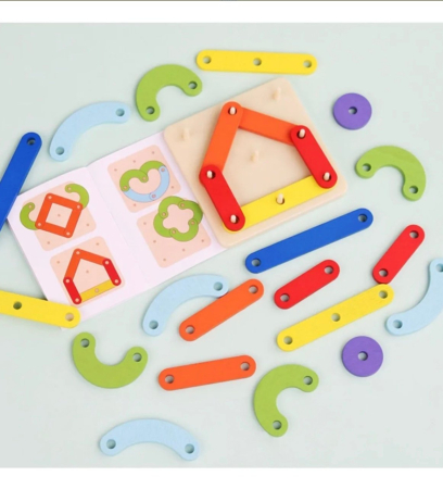 Joc Montessori Geoboard - Creative Board, din lemn [9]