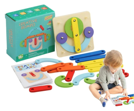 Jocuri si Jucarii - Joc Montessori Geoboard - Creative Board, din lemn