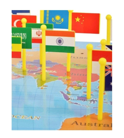Joc Montessori Harta Lumii din Lemn cu 36 de Steaguri [4]