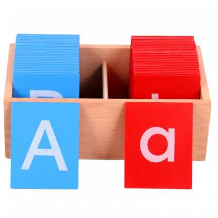 Joc Montessori literele senzoriale, Alfabetul Sandpaper, din lemn [1]