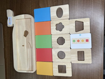 Joc Montessori Recunoaste si Potriveste formele si culorile, Piosso, din lemn [7]