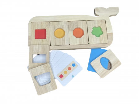 Jocuri educative, de logica, memorie - Joc Montessori Recunoaste si Potriveste formele si culorile, Piosso, din lemn