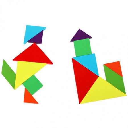 Joc Montessori, Tangram Magnetic, albastru [5]