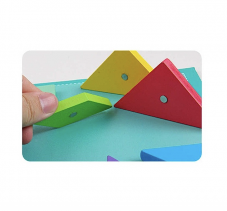 Joc Montessori, Tangram Magnetic, albastru [12]