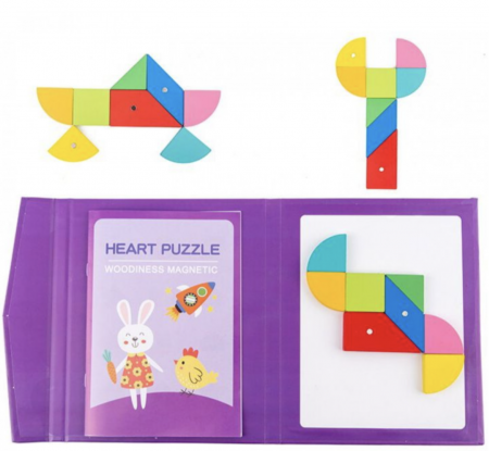 Joc Montessori, Tangram Magnetic, albastru [13]