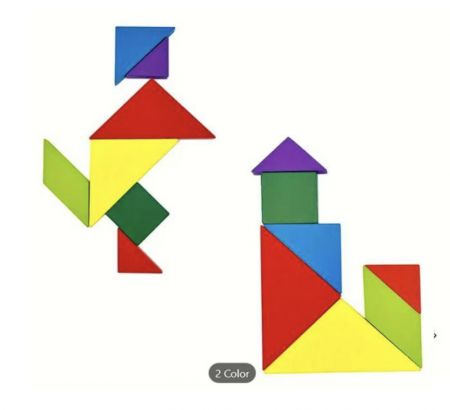 Joc Montessori, Tangram Magnetic, alb [10]