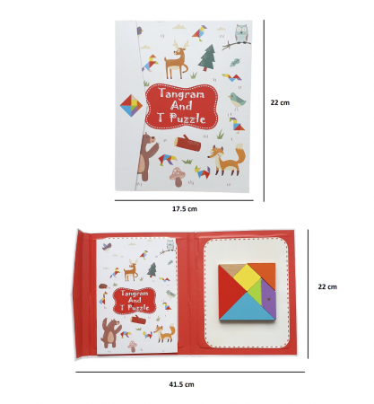 Joc Montessori, Tangram Magnetic, alb [2]