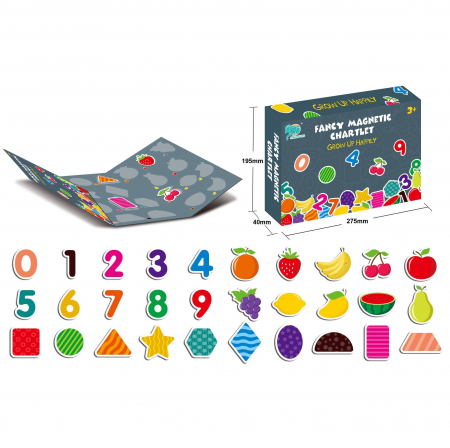 Joc Puzzle magnetic cifre si fructe Fancy Chartlet [6]