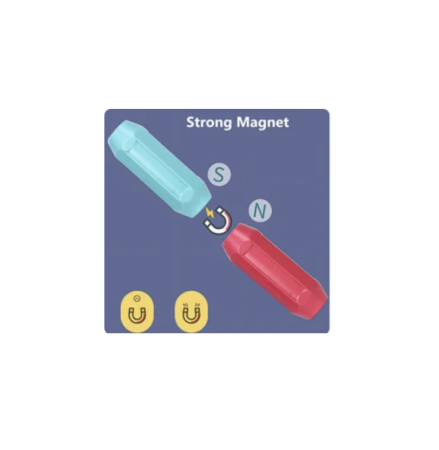 Joc STEM cuburi magnetice Magnetic Sticks 42 piese colorate pentru constructii [2]