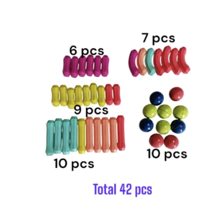 Joc STEM cuburi magnetice Magnetic Sticks 42 piese colorate pentru constructii [3]