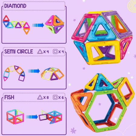 Joc STEM de constructie Mag Blocks, cu 20 piese magnetice [8]