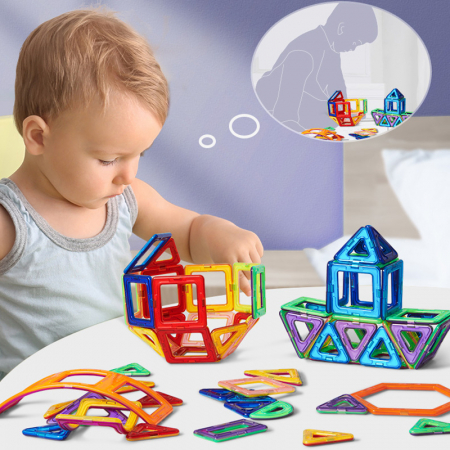 Joc STEM de constructie Mag Blocks, cu 12 piese magnetice [7]