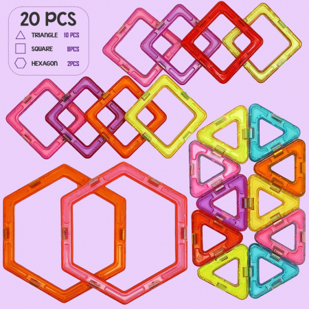 Joc STEM de constructie Mag Blocks, cu 20 piese magnetice [6]