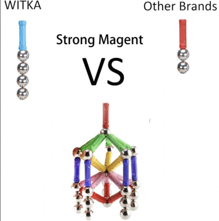 Joc STEM de constructie Magnetic Sticks Witka, cu 230 piese [6]