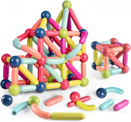 Seturi de constructie - Joc STEM de constructii, 46 piese Magnetic Sticks