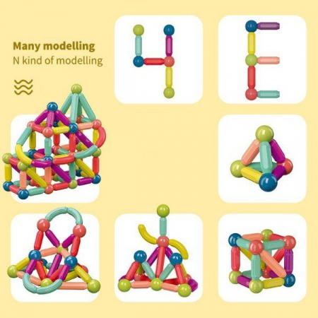 Joc STEM de constructii, 36 piese Magnetic Sticks [7]