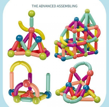 Joc STEM de constructii, 36 piese Magnetic Sticks [8]