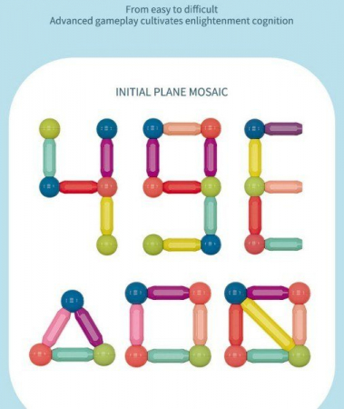 Joc STEM de constructii, 36 piese Magnetic Sticks [6]
