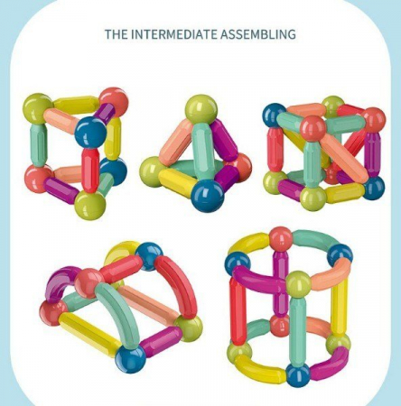Joc STEM de constructii, 36 piese Magnetic Sticks [5]