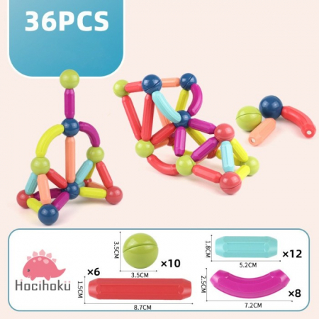 Joc STEM de constructii, 36 piese Magnetic Sticks [13]