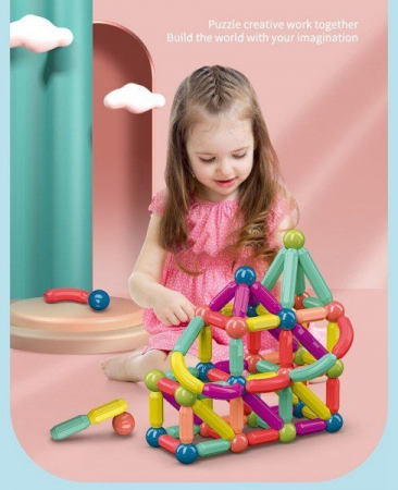 Seturi de constructie - Joc STEM de constructii, 36 piese Magnetic Sticks