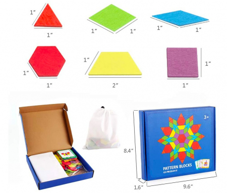 Joc Tangram cu 155 piese, din lemn [3]