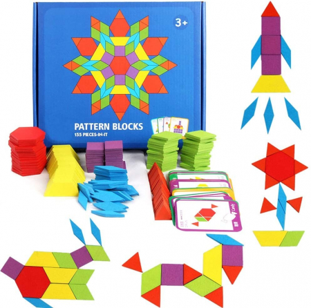 Jocuri si Jucarii - Joc Tangram cu 155 piese, din lemn