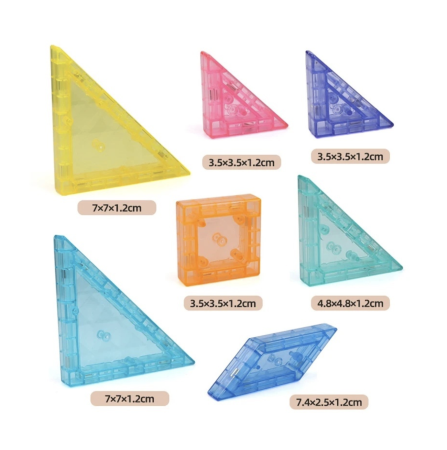 Joc tangram magnetic cu 7 piese, puzzle educativ 2D si 3D, 3 ani+ [5]