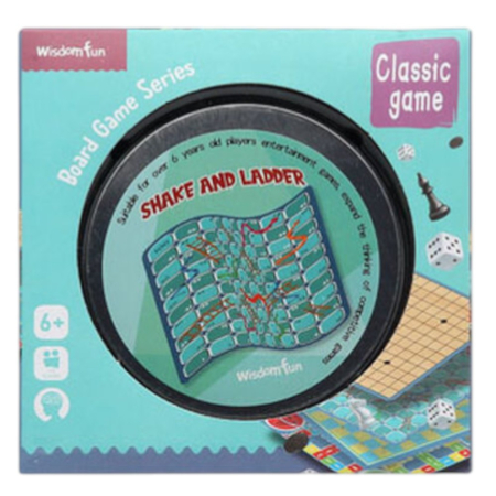 Joc clasic Sarpe si Scari, tabla 16 x 16 cm, 4 pioni si zar, 6+ [3]