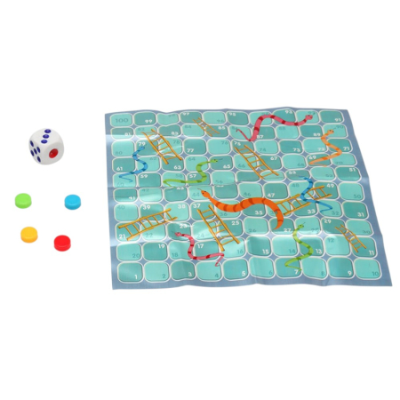 Joc clasic Sarpe si Scari, tabla 16 x 16 cm, 4 pioni si zar, 6+ [2]