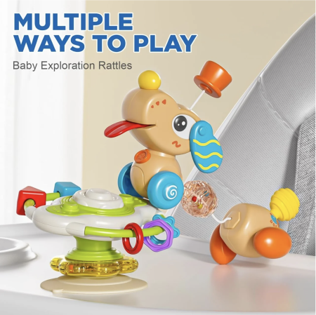 Jucarie 2 in 1 cu ventuza si activitati senzoriale rotative, Catel, 18 luni+ [4]