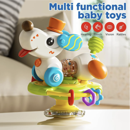 Jucarie 2 in 1 cu ventuza si activitati senzoriale rotative, Catel, 18 luni+ [3]