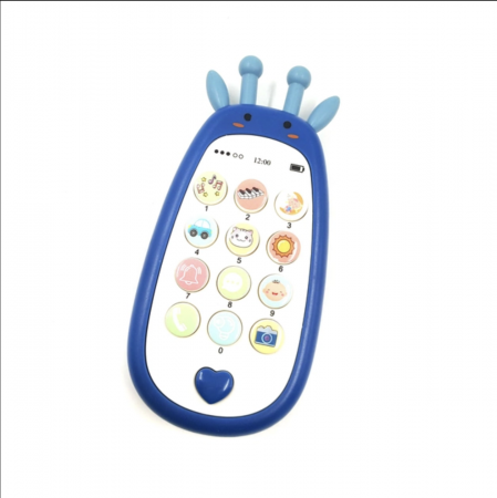 Jucarie 2 in 1 telefon cu jucarie de dentitie, girafa albastru [8]