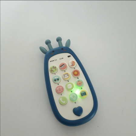 Jucarie 2 in 1 telefon cu jucarie de dentitie, girafa albastru [9]