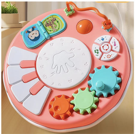 Toba muzicala cu microfon, pian si 5 activitati, roz [3]