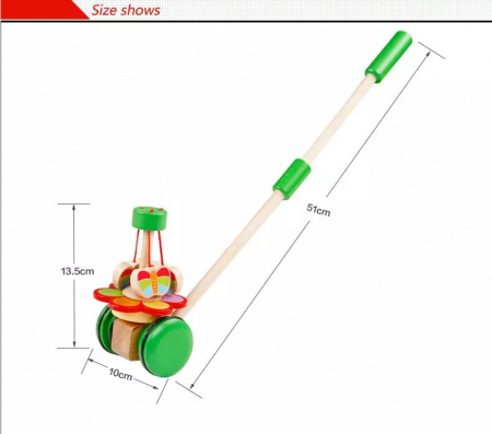 Jucarie bebe de impins Fluturasii Veseli, din lemn [5]