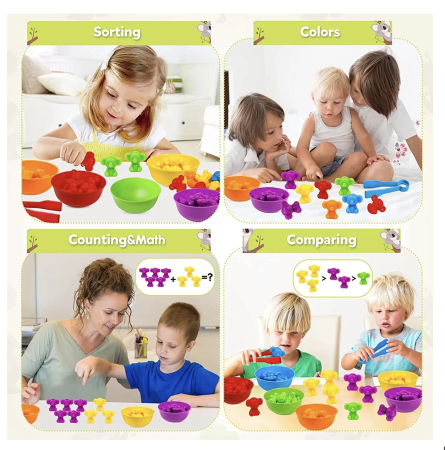 Jocuri si Jucarii - Jucarie creativa si de clasificare a culorilor Curcubeu, Ursuleti Koala