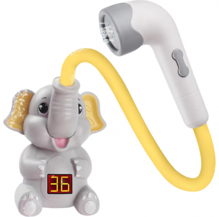Jocuri si Jucarii - Jucarie de Baie Elefant cu Dus si Termometru pentru Bebe, gri