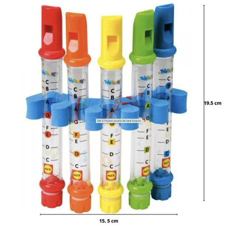 Jucarie de Baie Set 5 Fluiere cu Partituri si Suport, 0 luni+ [2]