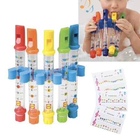 Jucarie de Baie Set 5 Fluiere cu Partituri si Suport, 0 luni+ [4]
