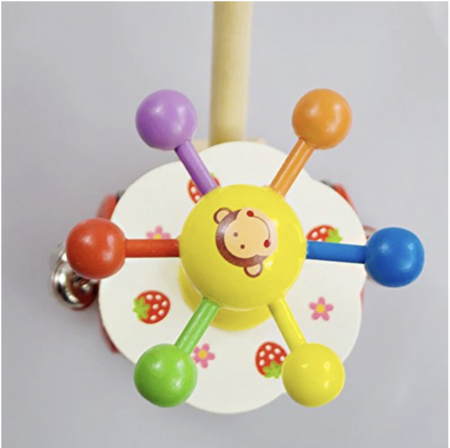 Jucarie de impins cu zornaitori, Curcubeul rotativ, din lemn [5]