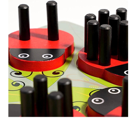 Jucarie de Numarare si sortare Montessori Ladybug, din lemn [6]