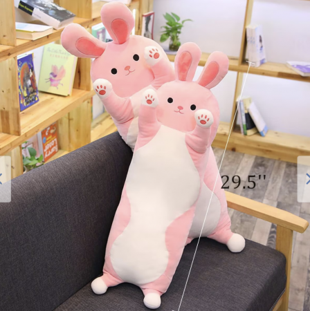 Jucarie de plus si pernuta, Iepurasul roz, 110 cm [3]