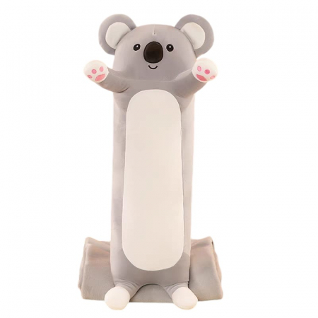 Jocuri si Jucarii - Jucarie de plus si perna cu patura inclusa, Koala lung gri