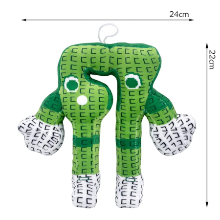 Jocuri si Jucarii - Jucarie de plus Six Seven (67), 24 x 22 cm, din plus moale, verde