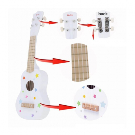 Jucarie din lemn Chitara clasica copii, alb Artist - instrumente muzicale - Jucarie din lemn Chitara clasica copii, alb