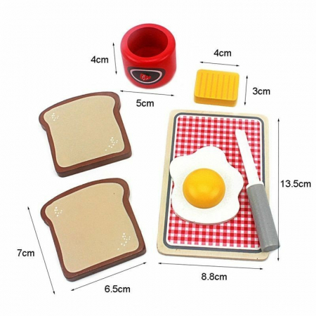 Jucarie din lemn Toaster, prajitor de paine, alb [2]